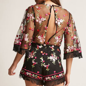 MODA ME COUTURE Pants - MELODAY Embroided Romper MODA ME COUTURE Pants - MELODAY Embroided Romper